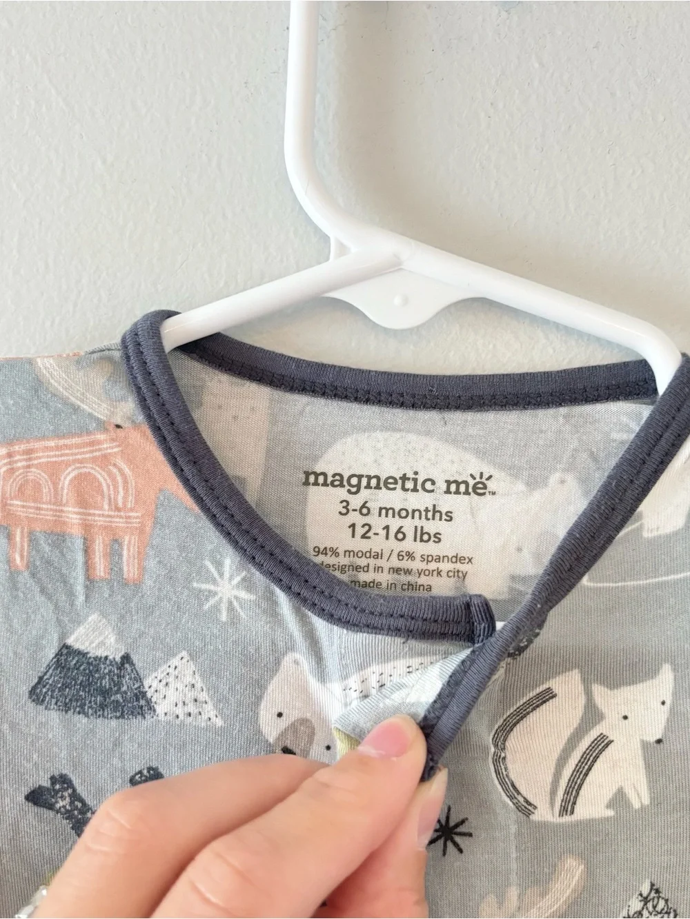 Magnetic Me Baffin Bay Modal Magnetic Baby Footie Onesie Animal Print